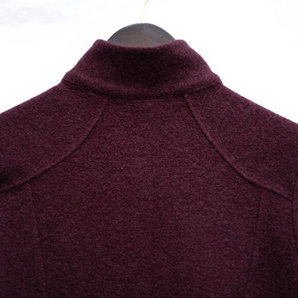 IBEX Merino Wool Full Zip Jacket 🐑 Women’s Small Burgundy | Made in USA - Picture 9 of 13